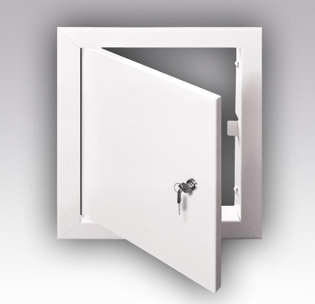 Люк-дверца ревизионная 360х460 с фланцем 300х400 с замком стальная с покрытием полимерной эмалью